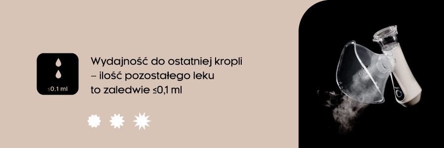 Nebulizator ultradźwiękowy dla dzieci wydajność do ostatniej kropli