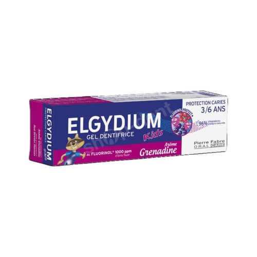 ELGYDIUM Kids Czerwone owoce Pasta do zębów dla dzieci 3-6 lat z kompleksem Fluorinol Protect+ 50 ml