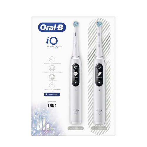 ORAL-B iO 7N White Duo Zestaw dwóch szczoteczek elektrycznych z etui podróżnym