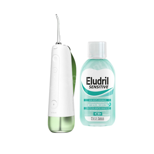 Zestaw Oclean W10 Irygator bezprzewodowy (zielony) + płyn Eludril Sensitive 500 ml