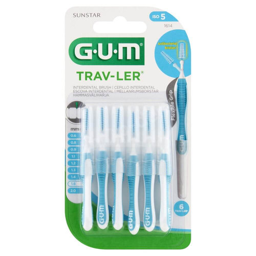 GUM TRAV-LER szczoteczki międzyzębowe 1,6 mm niebieskie 6 sztuk