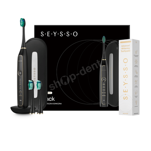Zestaw SEYSSO Gold Black szczoteczka soniczna i pasta Gold Advanced Whitening
