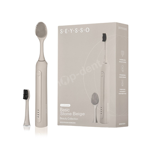 SEYSSO Color Basic Stone Beige Beauty Collection Szczoteczka soniczna z końcówką do mycia twarzy