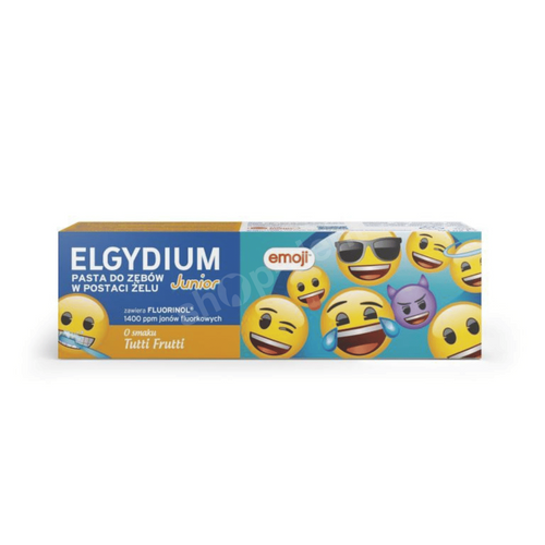 Elgydium EMOJI Tutti Frutti Pasta do zębów dla dzieci z Fluorinolem o smaku tutti-frutti (7-12 lat) - 50 ml