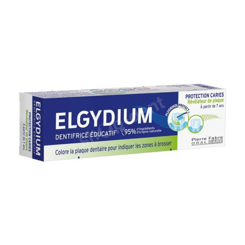 ELGYDIUM edukacyjna pasta do zębów barwiąca płytkę nazębną Fluorinol Protect+ dla dzieci od 7 lat 50 ml