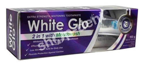 White Glo 2in1 Whitening with Mouthwash Toothpaste - Wybielająca formuła pasty i płynu 100 ml