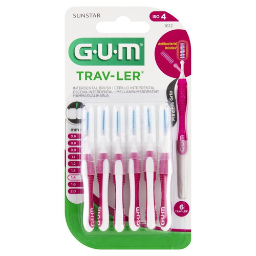 GUM TRAV-LER szczoteczki międzyzębowe 1,4 mm różowe 6 sztuk