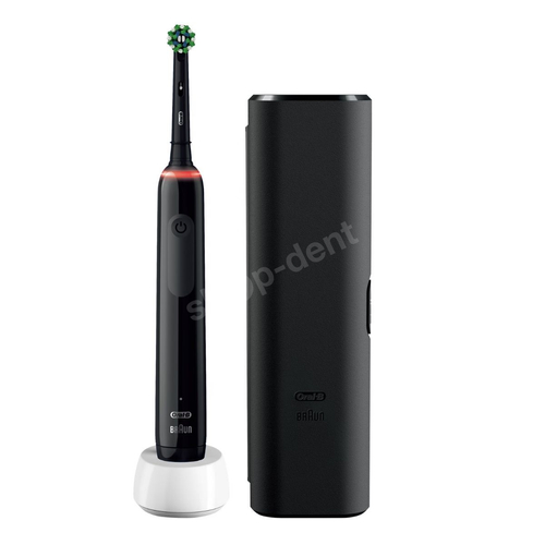 ORAL-B Braun Pro 3 3500 Black Cross Action czarna szczoteczka elektryczna + etui podróżne