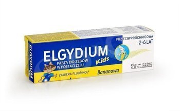 Elgydium KIDS bananowa pasta do zębów dla dzieci z fluorem 2-6 lat 50 ml