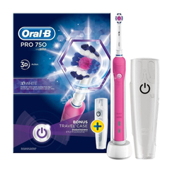 Szczotka elektryczna ORAL-B Braun Pro 750 Pink z etui podróżnym