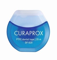 CURAPROX DF 820 PTFE Floss Tape - Teflonowa, miętowa taśma dentystyczna nasączona chlorheksydyną 35m