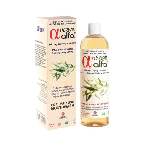 ALFA Herbal - ziołowy płyn do płukania jamy ustnej bez fluoru 500 ml