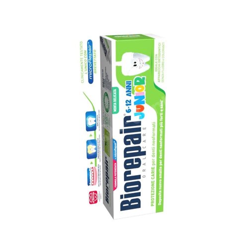 BIOREPAIR Junior miętowa pasta do zębów dla dzieci bez fluoru 6-12 lat 75 ml