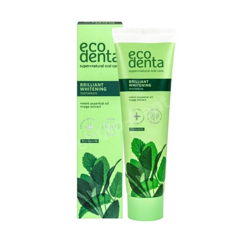 ECODENTA GREEN LINE Brilliant Whitening wybielająca pasta do zębów z szałwią 100 ml